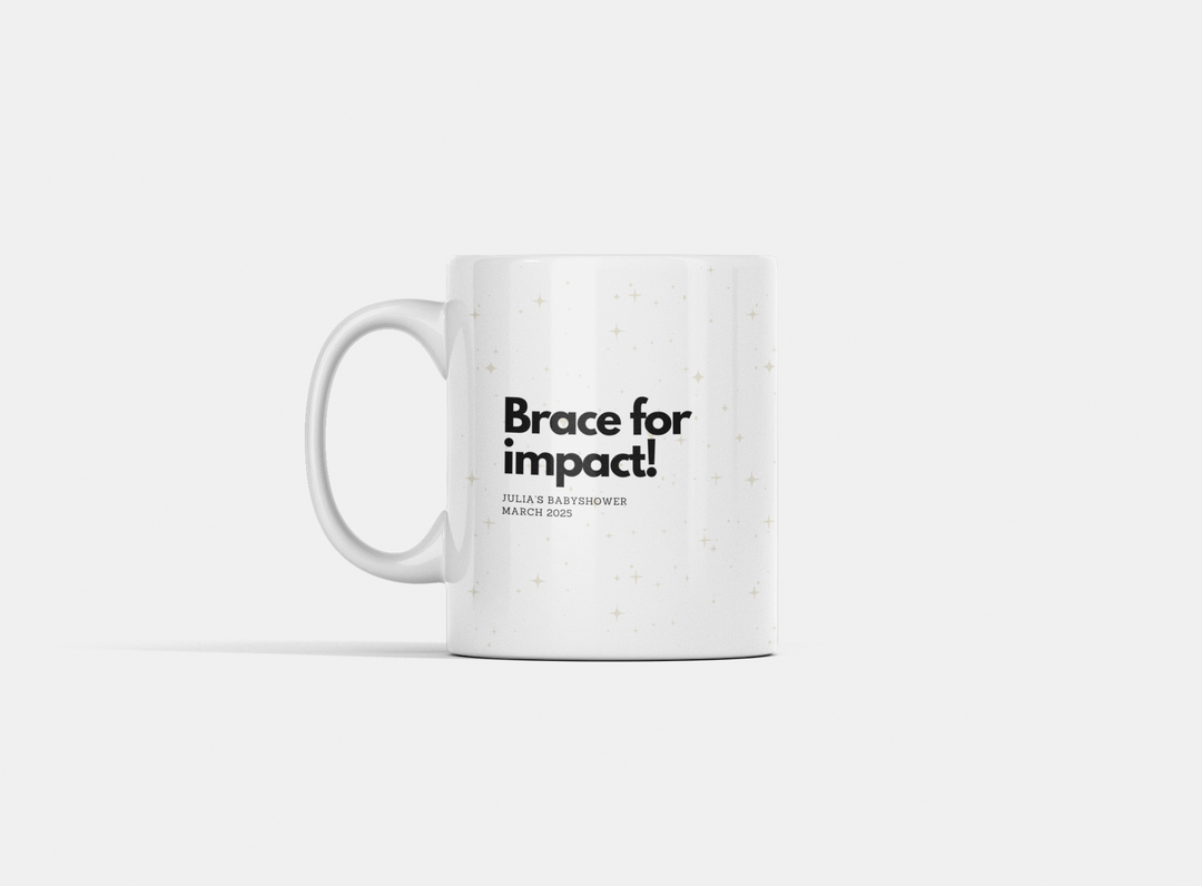 "Brace for Impact" Baby Shower Mug