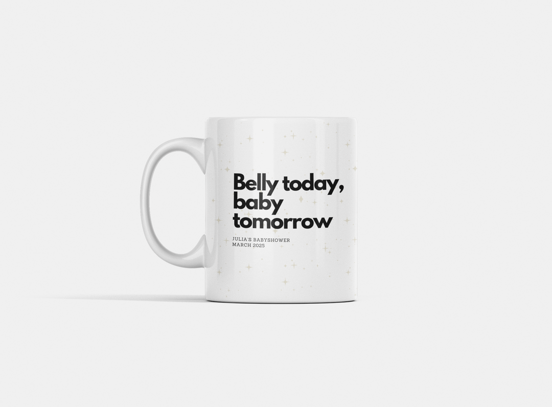 baby tomorrow text in cup