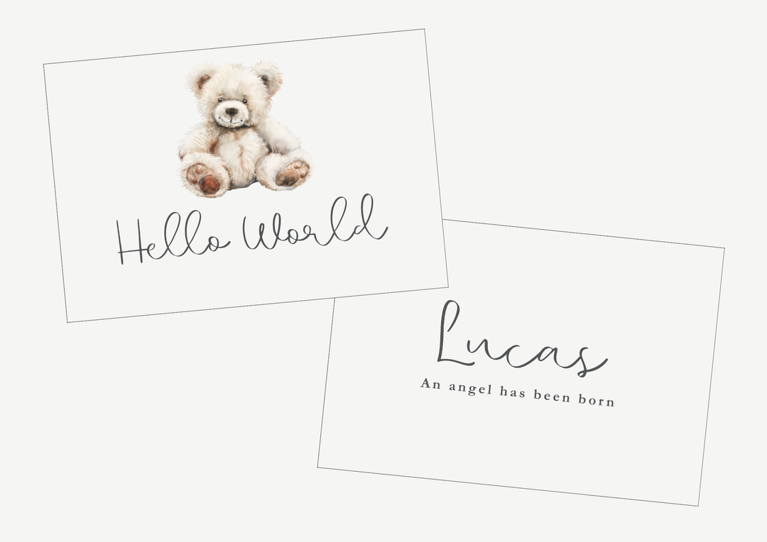 Hello World Bear A6 Gift Note