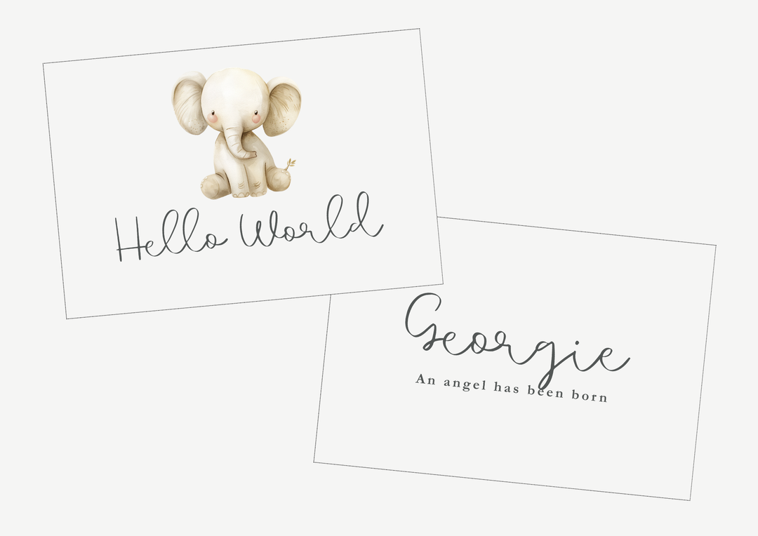 Hello World Elephant A6 Gift Note