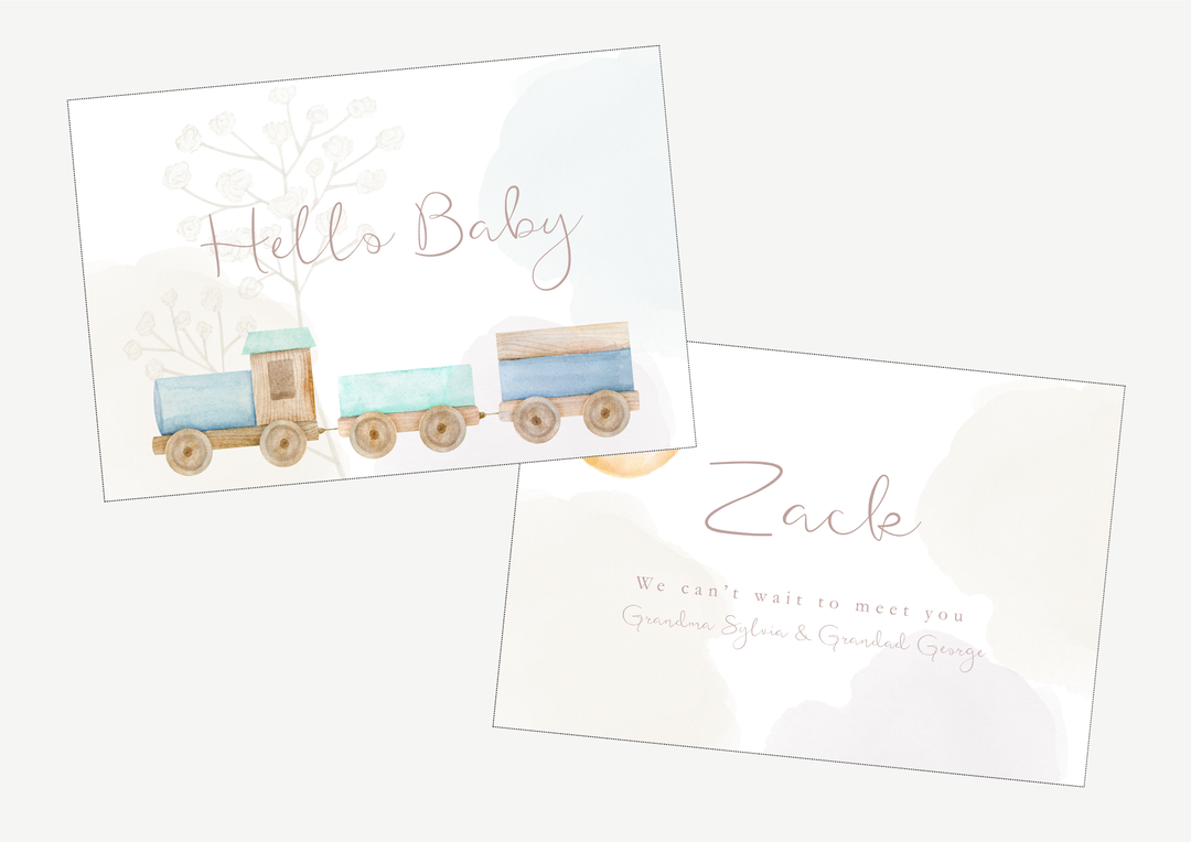 Winter Train Blue A6 Gift Note