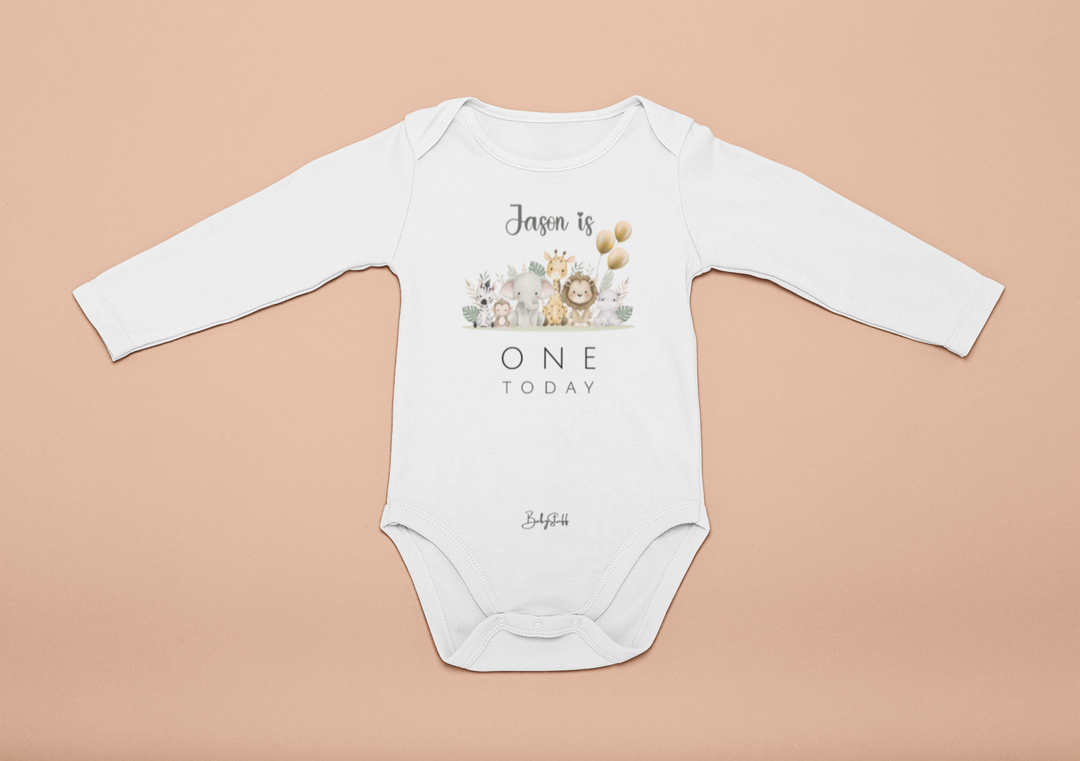 Safari Friends First Birthday Baby Grow
