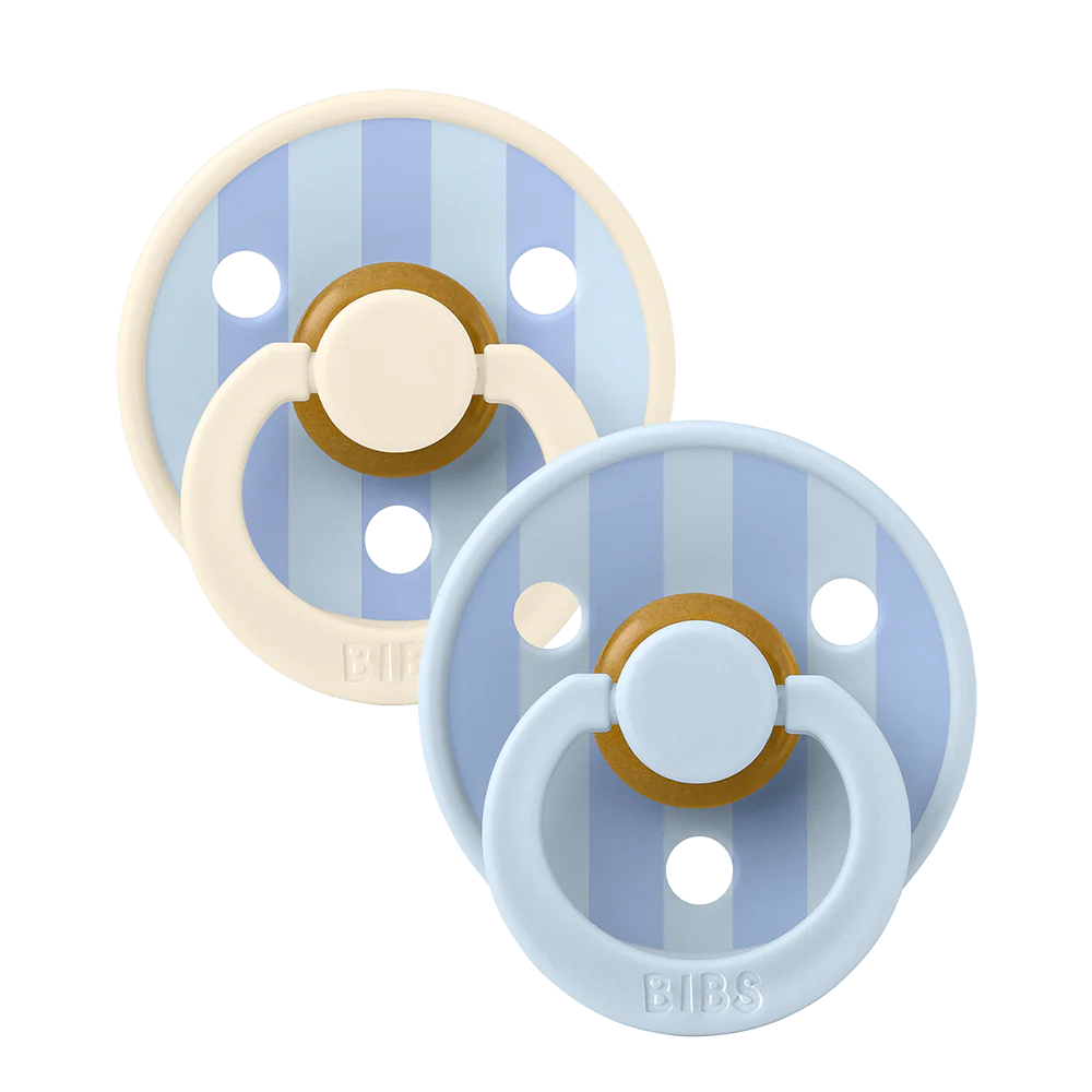 BIBS Pacifier Studio Colour Twin Pack Block Latex - Dusty Blue Mix
