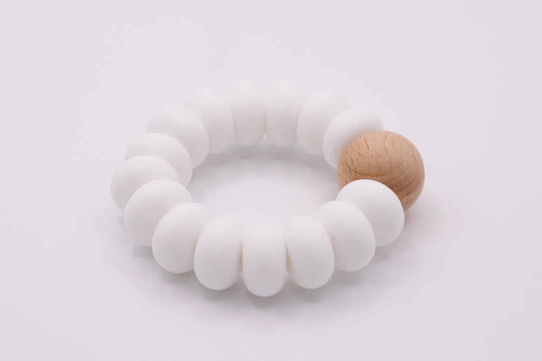 Small Silicone Teether with Wood Ball