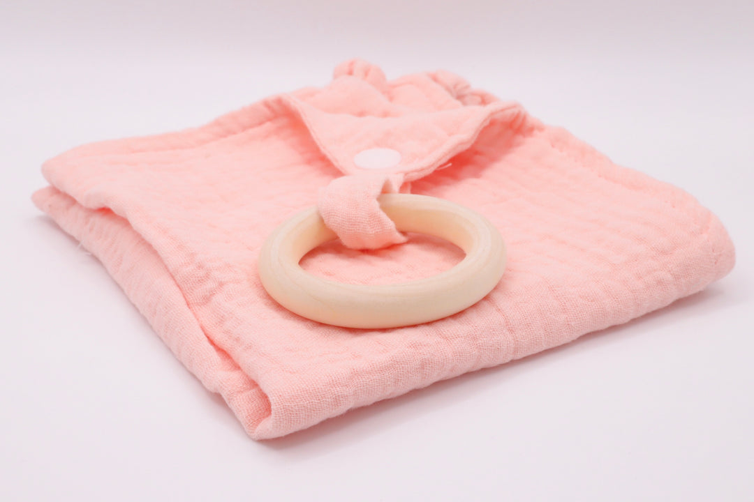 Organic Muslin Cloth with Wooden Teether | Comfort Blankets & Soft Items by  – [] from BabyStuff.com.mt