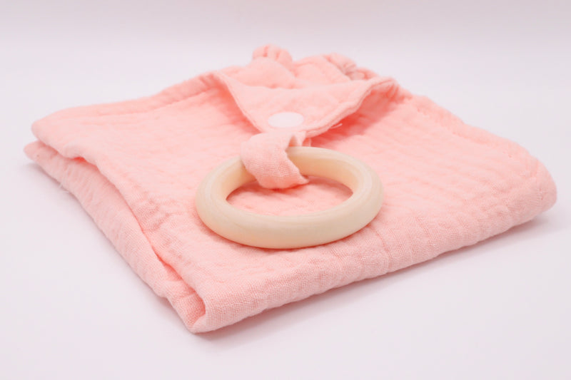 Organic Muslin Cloth with Wooden Teether | Comfort Blankets & Soft Items by  – [] from BabyStuff.com.mt
