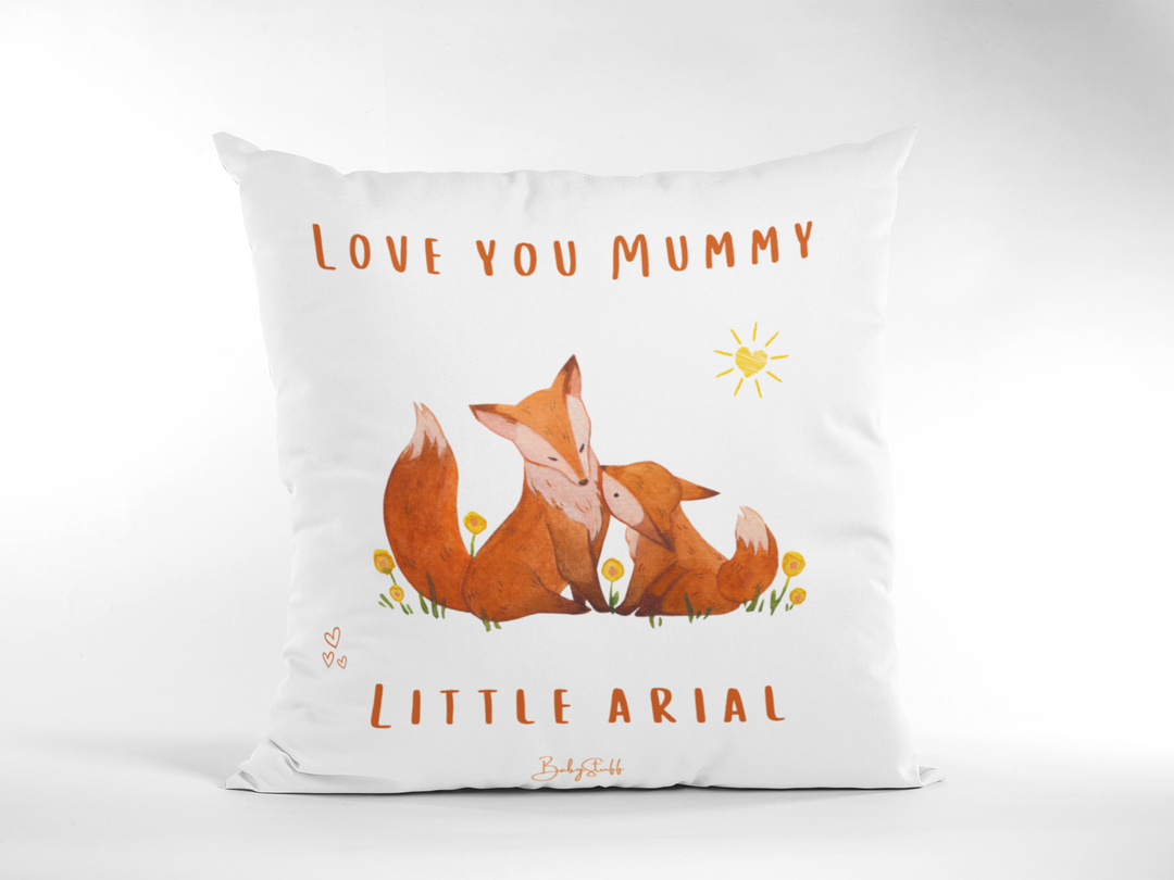 "Fox Mummy & Me" Cushion | Gifting & Nursery Cushions by  – ["Cushion","Personalised"] from BabyStuff.com.mt