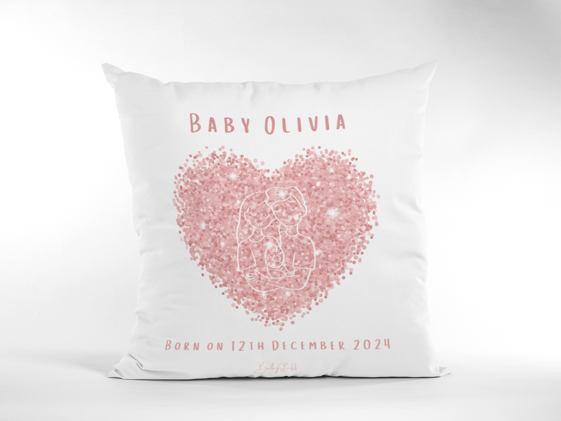Heart of Love Personalised Cushion | Gifting & Nursery Cushions by  – ["Birthdate Celebration","Cushion","Personalised"] from BabyStuff.com.mt