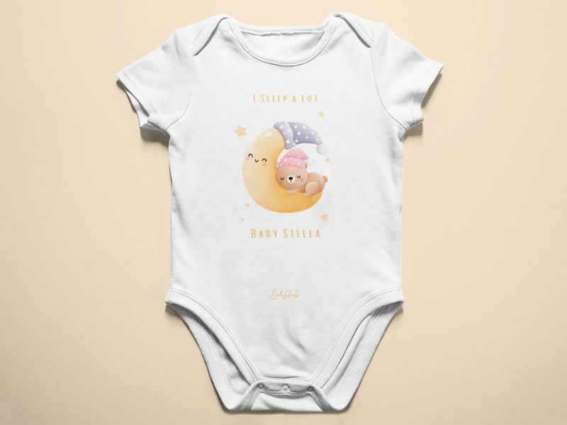 "I Sleep a Lot!" Personalised Baby Grow | Short Sleeve Baby Grows by  – ["Baby Grow","Personalised"] from BabyStuff.com.mt