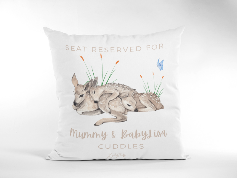 Fawn & Mum Cosy Cuddles Cushion - Keepsake Cushion | Gifting & Nursery Cushions by  – ["Cushion","Personalised"] from BabyStuff.com.mt