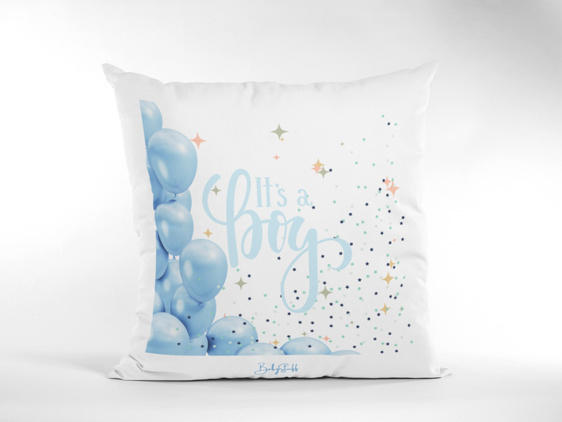 Balloons & Stars - Baby Boy Reveal Cushion | Gifting & Nursery Cushions by  – ["Cushion","Gender Reveal"] from BabyStuff.com.mt