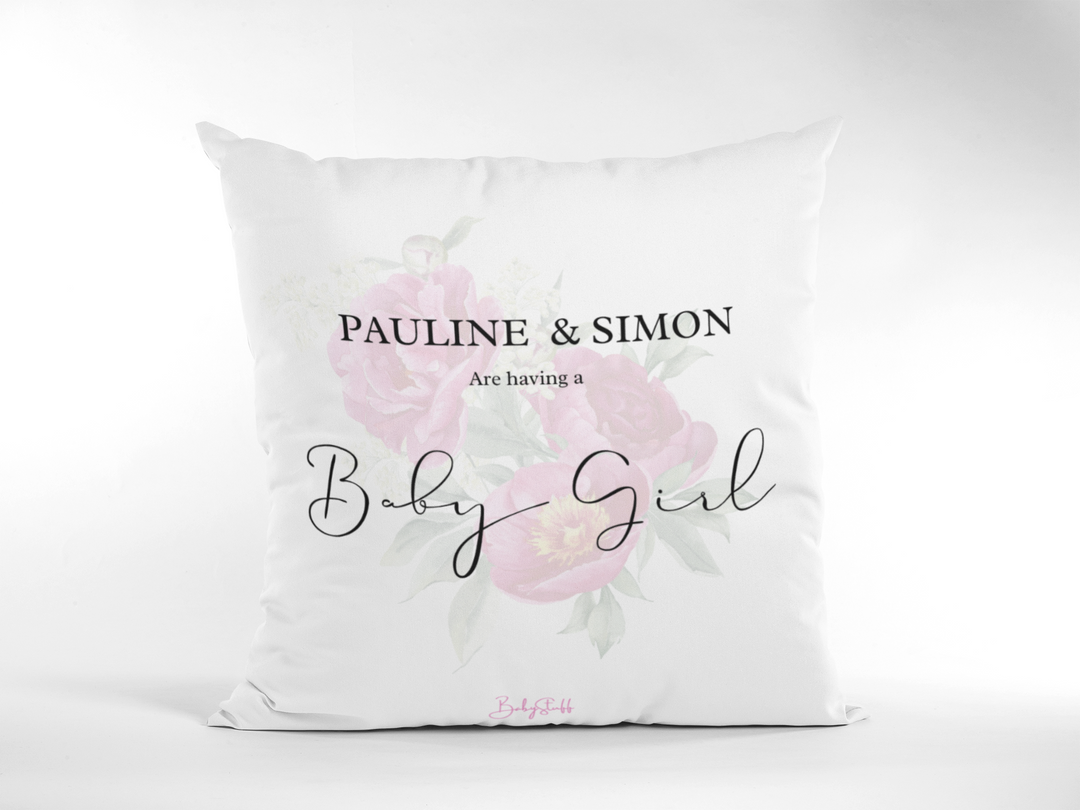 Blossom & Joy - Girl Gender Reveal Cushion
