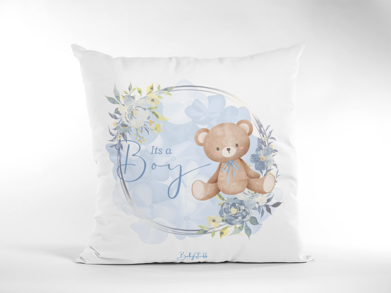 Teddy's Welcome - It's a Boy Cushion | Gifting & Nursery Cushions by  – ["Cushion","Gender Reveal","Not Personalised"] from BabyStuff.com.mt