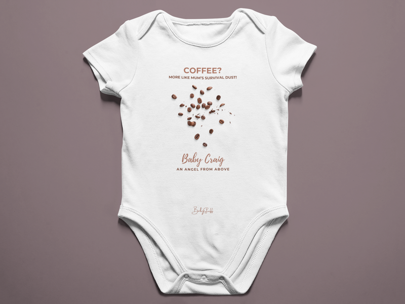 Mum's Survival Dust Baby Grow | Short Sleeve Baby Grows by  – ["Baby Grow","Personalised"] from BabyStuff.com.mt