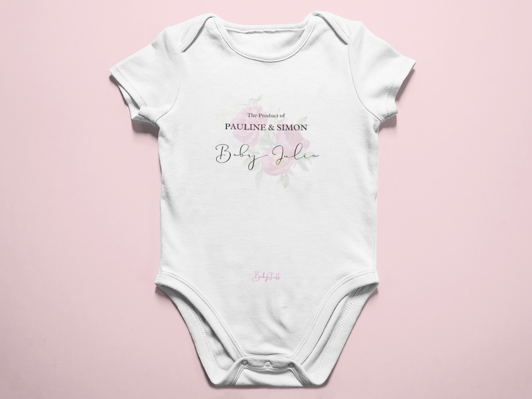 Blossom & Joy - Girls Personalised Baby Grow | Short Sleeve Baby Grows by  – ["Baby Grow","Personalised"] from BabyStuff.com.mt