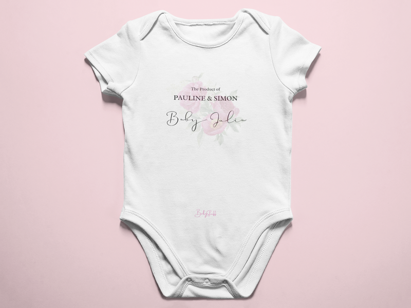 Blossom & Joy - Girls Personalised Baby Grow | Short Sleeve Baby Grows by  – ["Baby Grow","Personalised"] from BabyStuff.com.mt