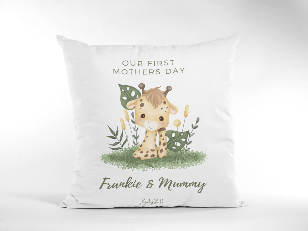 Little Giraffe Love - First Mother's Day Cushion |  by  – ["Cushion","Mothers Day","Personalised"] from BabyStuff.com.mt