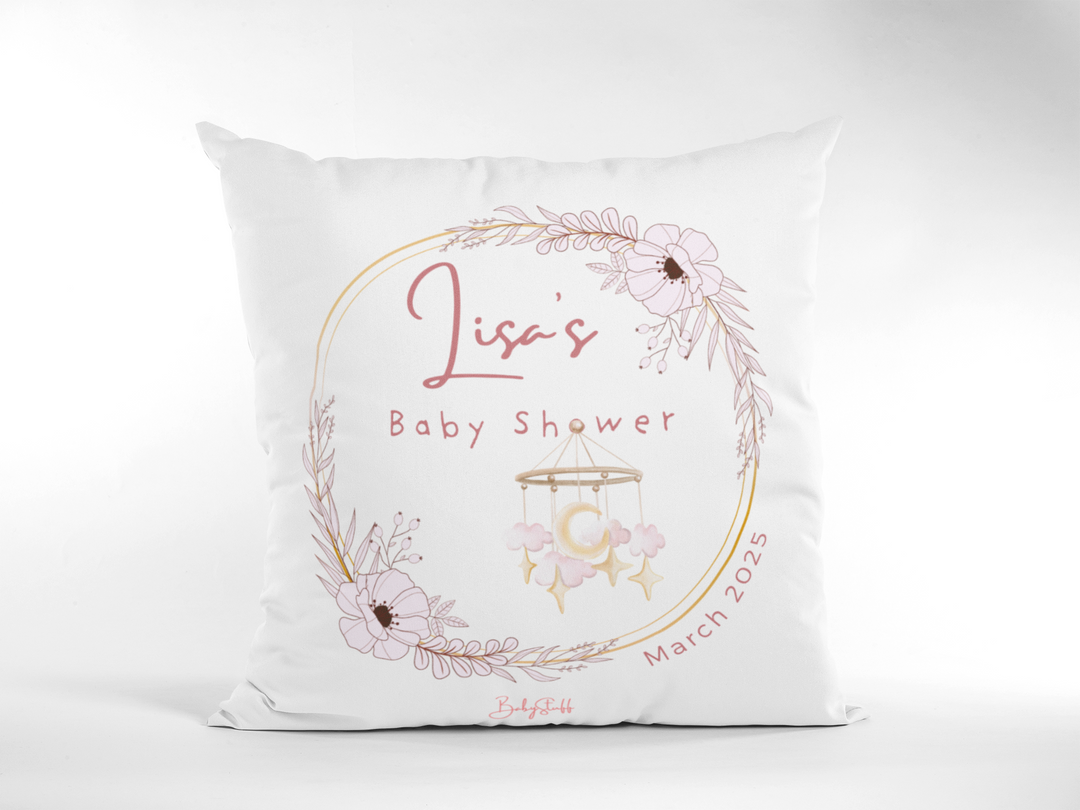 Hanging Stars Baby Shower Keepsake Cushion | Gifting & Nursery Cushions by  – ["Baby Shower","Cushion","Personalised"] from BabyStuff.com.mt