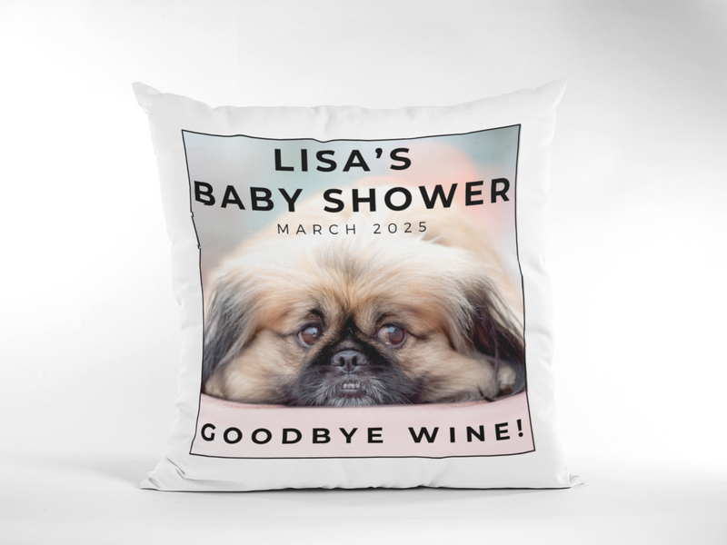 Goodbye Wine, Hello Baby - Personalised Cushion | Gifting & Nursery Cushions by  – ["Baby Shower","Cushion","Personalised"] from BabyStuff.com.mt