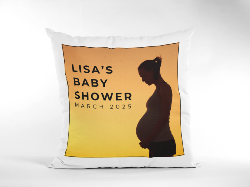 Sunset Silhouette Mummy-to-Be Cushion | Gifting & Nursery Cushions by  – ["Baby Shower","Cushion","Personalised"] from BabyStuff.com.mt