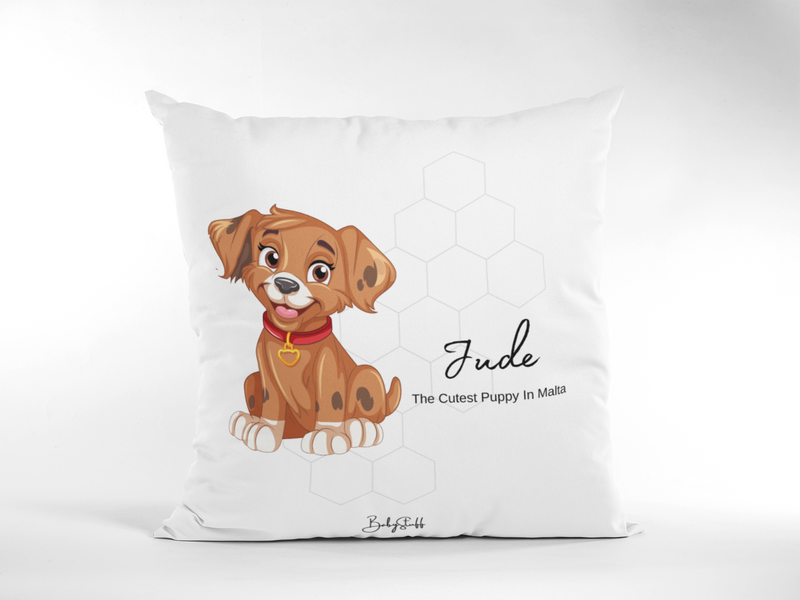Cutest Puppy in Malta - Golden Pup Cushion | Gifting & Nursery Cushions by  – ["Cushion","Personalised"] from BabyStuff.com.mt