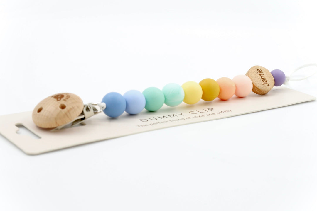 Rainbow Glow Pacifier Clip