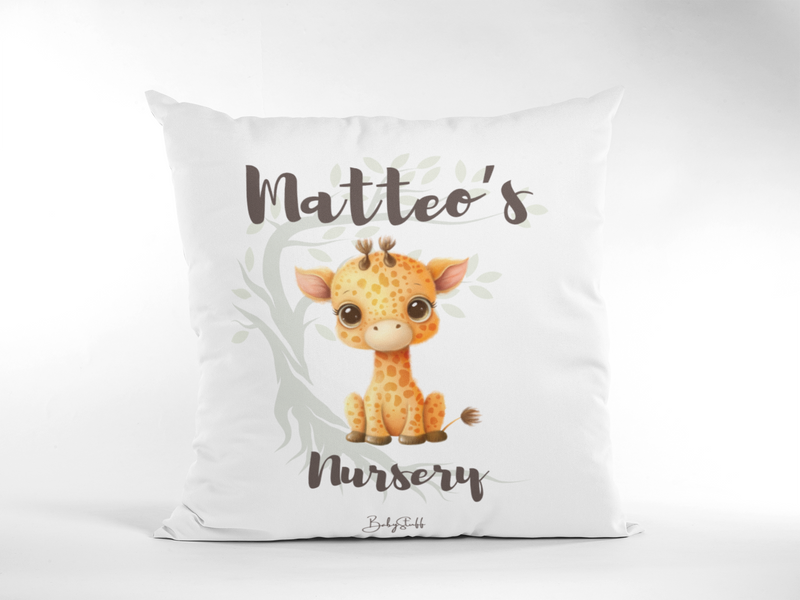 “Hello World” Giraffe Edition Cushion | Gifting & Nursery Cushions by  – ["Cushion","Personalised"] from BabyStuff.com.mt