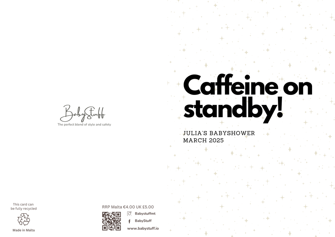 "Caffeine on standby!" Personalised Card