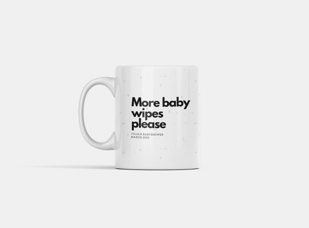 Cup with more baby wipes please 