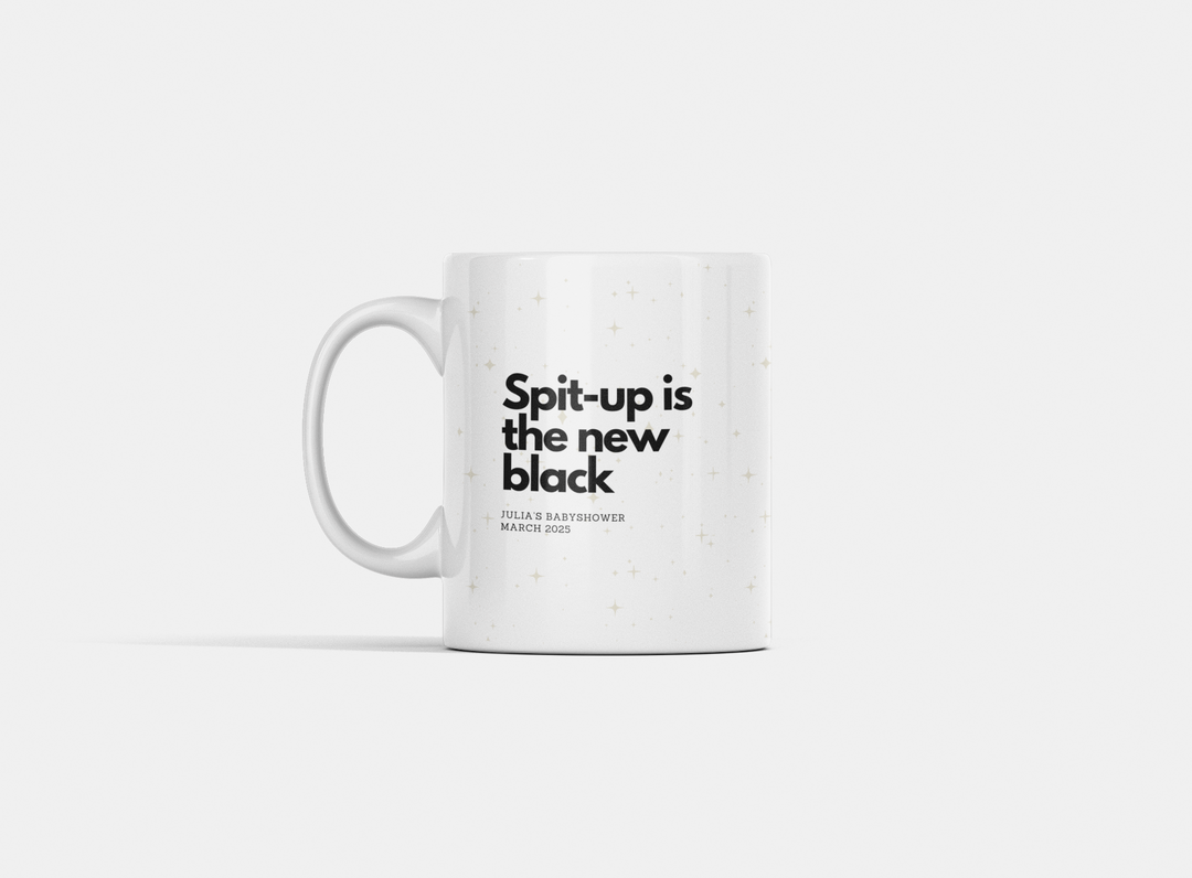 "Spit-Up is the new Black" Baby Shower Mug