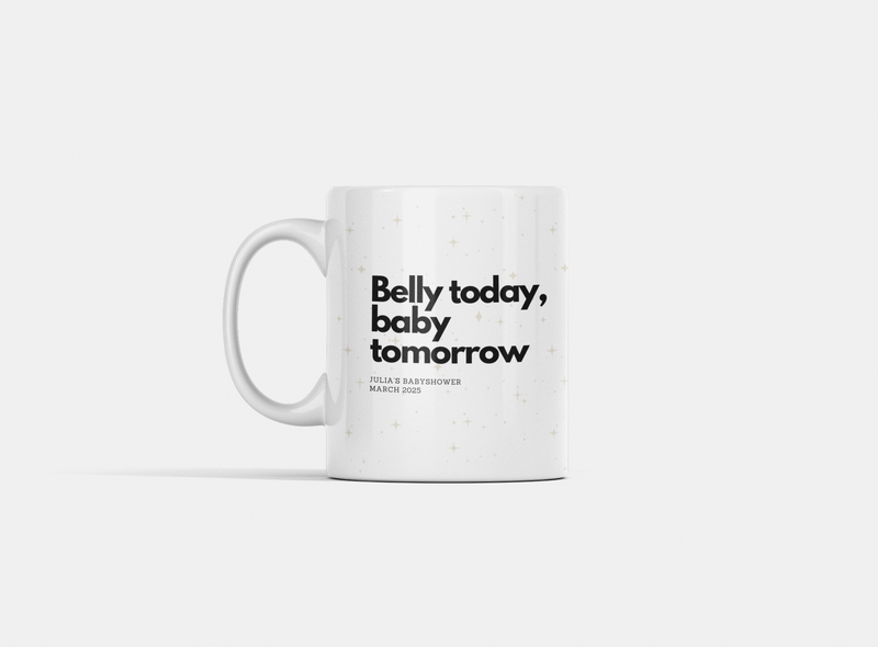baby tomorrow text in cup