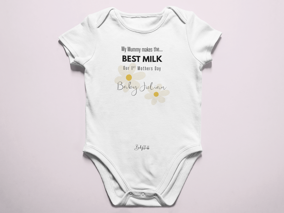 My Mummy Makes the Best Milk Short Sleeve Baby Grow |  by  – ["Baby Grow","Mothers Day","Personalised"] from BabyStuff.com.mt