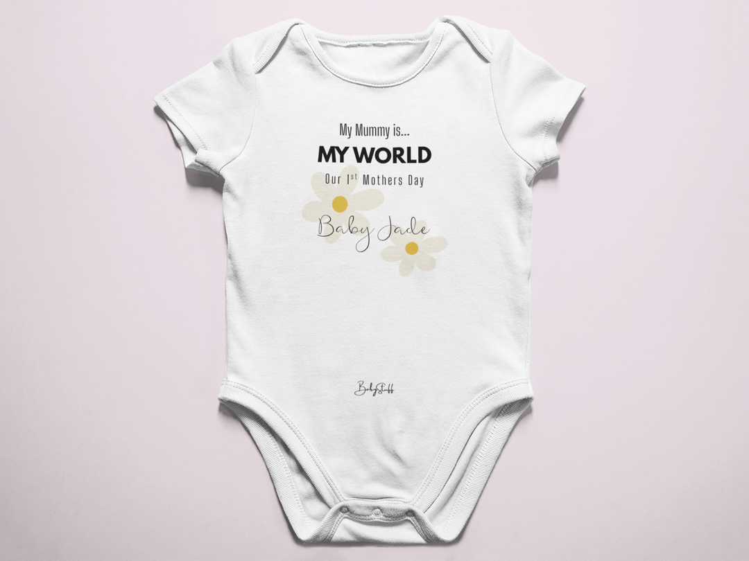 My Mummy is My World Short Sleeve Baby Grow |  by  – ["Baby Grow","Mothers Day","Personalised"] from BabyStuff.com.mt