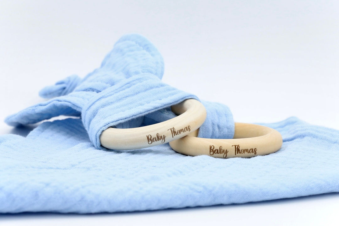 Personalised Muslin Cloth & Bunny Ear Teether | Comfort Blankets & Soft Items by  – ["Personalised"] from BabyStuff.com.mt
