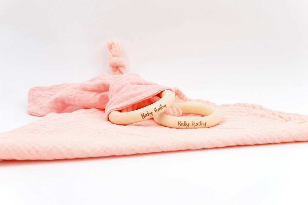 Personalised Muslin Cloth & Bunny Ear Teether | Comfort Blankets & Soft Items by  – ["Personalised"] from BabyStuff.com.mt