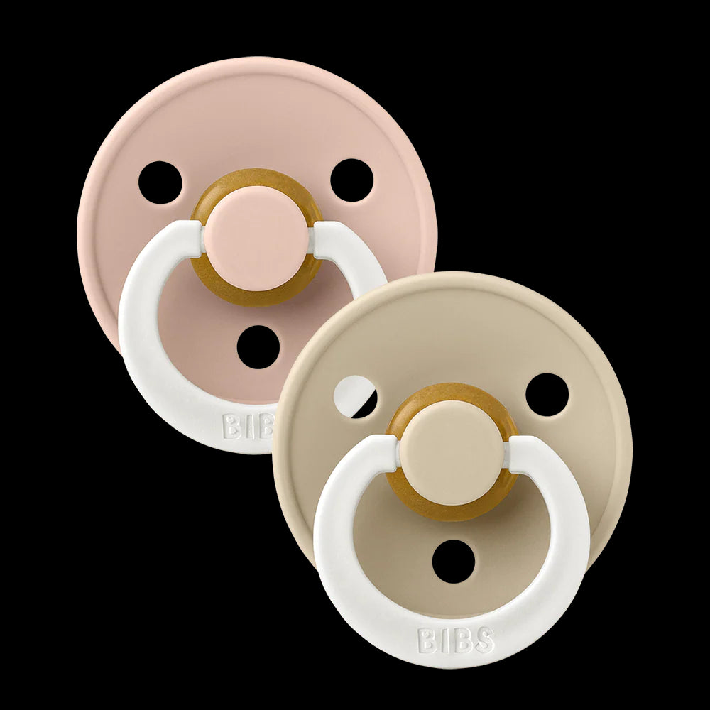 BIBS Pacifier Colour Twin Pack Latex Glow - Blush Vanilla Mix | Pacifiers by  – ["BIBS","Not Personalised","Pacifier"] from BabyStuff.com.mt