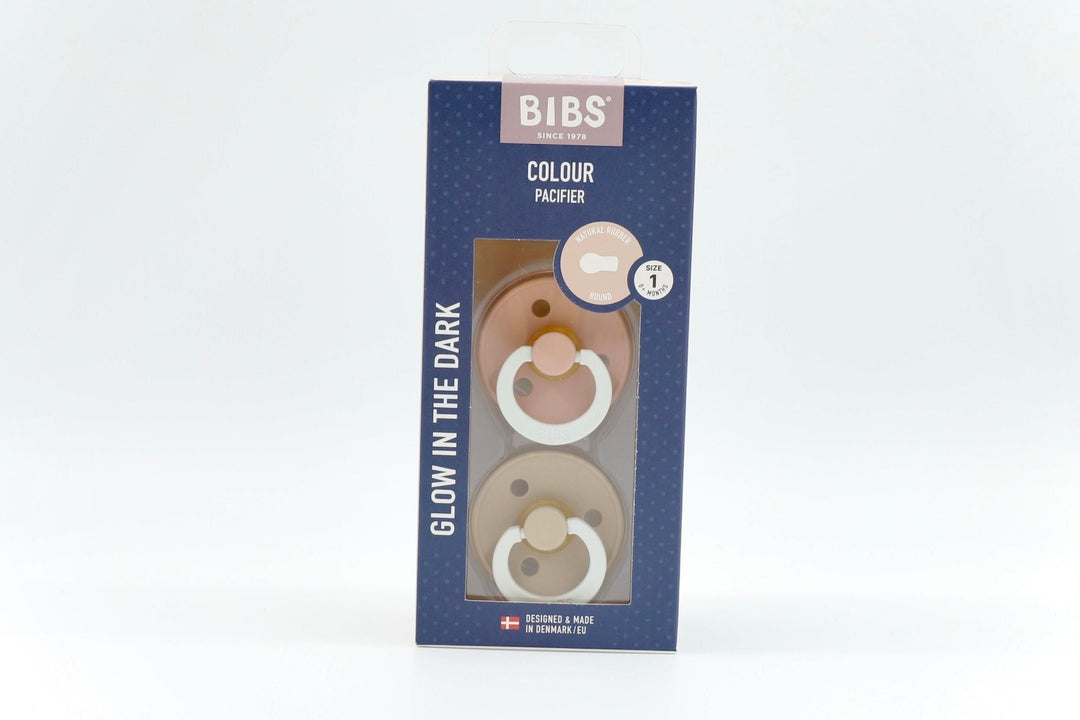 BIBS Pacifier Colour Twin Pack Latex Glow - Blush Vanilla Mix | Pacifiers by  – ["BIBS","Not Personalised","Pacifier"] from BabyStuff.com.mt