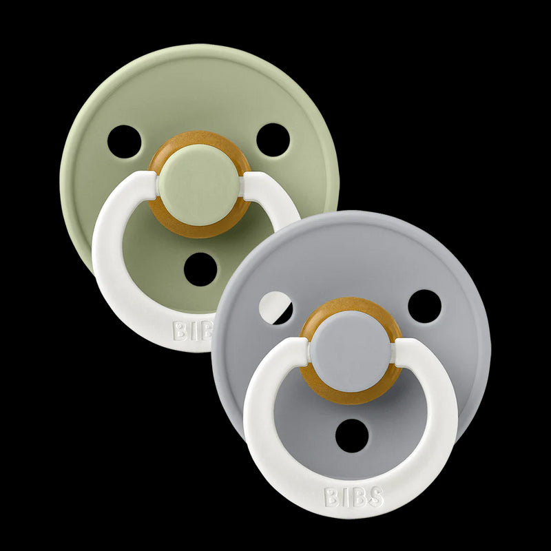 BIBS Pacifier Colour Twin Pack Latex Glow - Sage Cloud Mix | Pacifiers by  – ["BIBS","Not Personalised","Pacifier"] from BabyStuff.com.mt