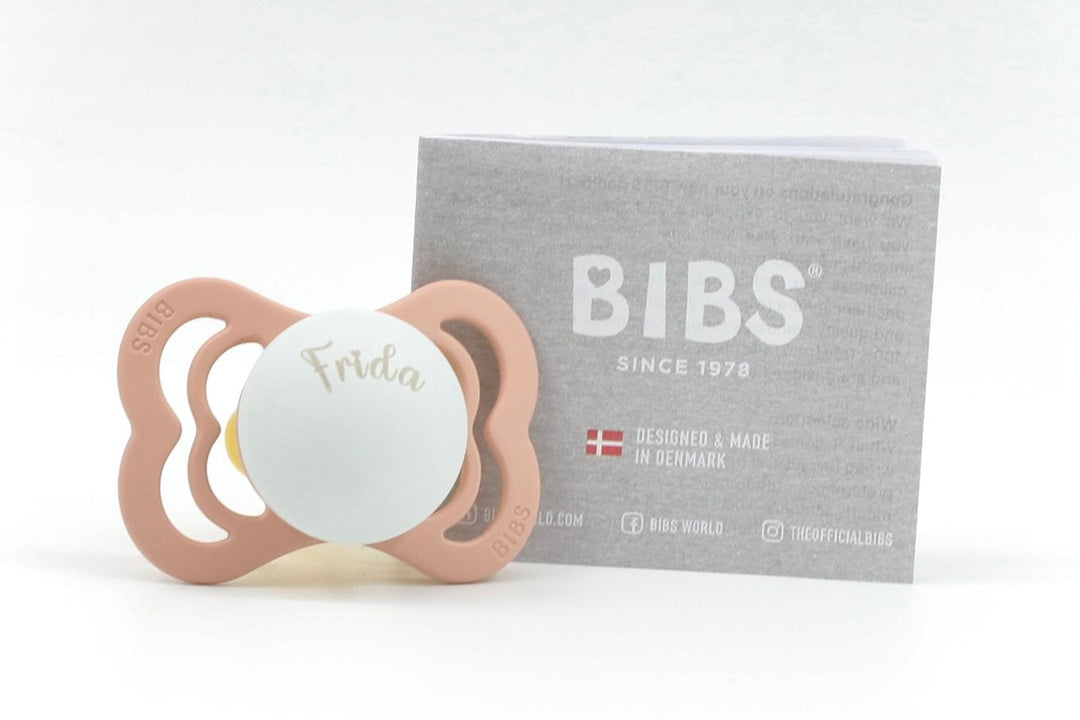 BIBS Pacifier "Personalised" Supreme Single Latex - Blush Glow | Pacifiers by  – ["BIBS","Pacifier","Personalised"] from BabyStuff.com.mt
