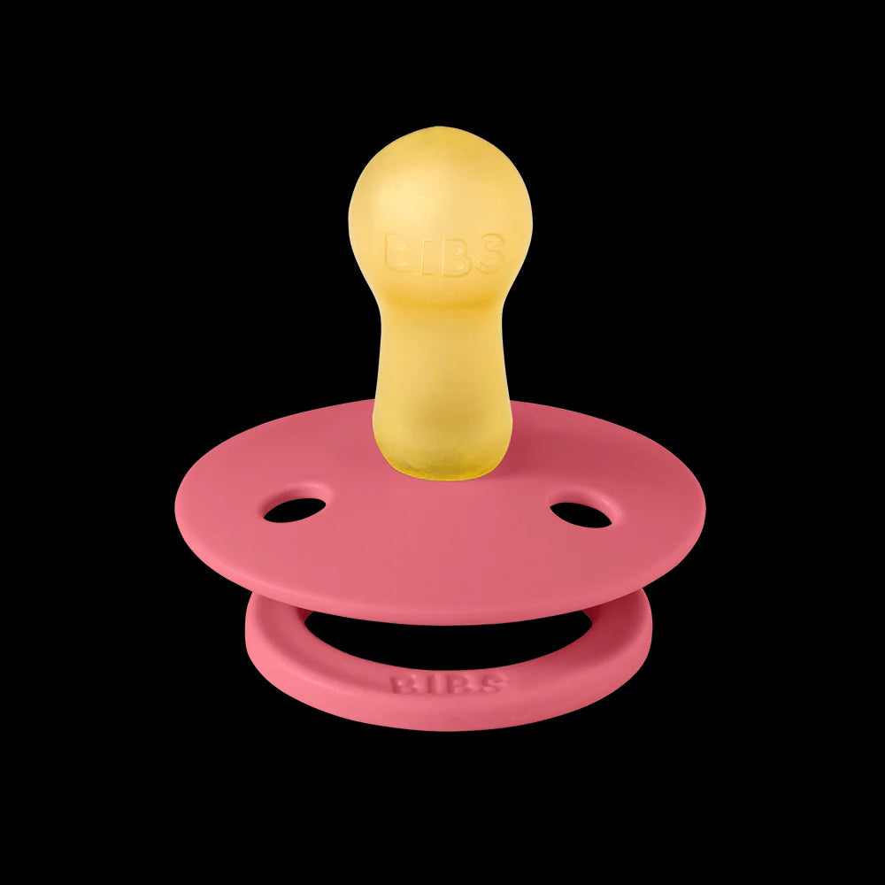 BIBS Pacifier Studio Colour Twin Pack Block Latex - Baby Pink Coral Mix | Pacifiers by  – ["BIBS","Not Personalised","Pacifier"] from BabyStuff.com.mt