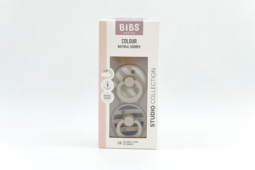 BIBS Pacifier Studio Colour Twin Pack Block Latex - Sand Mix | Pacifiers by  – ["BIBS","Not Personalised","Pacifier"] from BabyStuff.com.mt