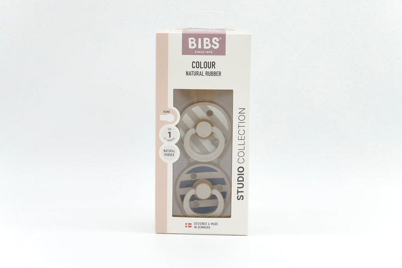 BIBS Pacifier Studio Colour Twin Pack Block Latex - Sand Mix | Pacifiers by  – ["BIBS","Not Personalised","Pacifier"] from BabyStuff.com.mt