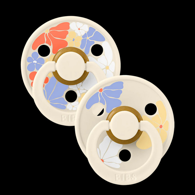 BIBS Pacifier Studio Colour Twin Pack Morning Bloom Latex - Ivory Mix | Pacifiers by  – ["BIBS","Not Personalised","Pacifier"] from BabyStuff.com.mt