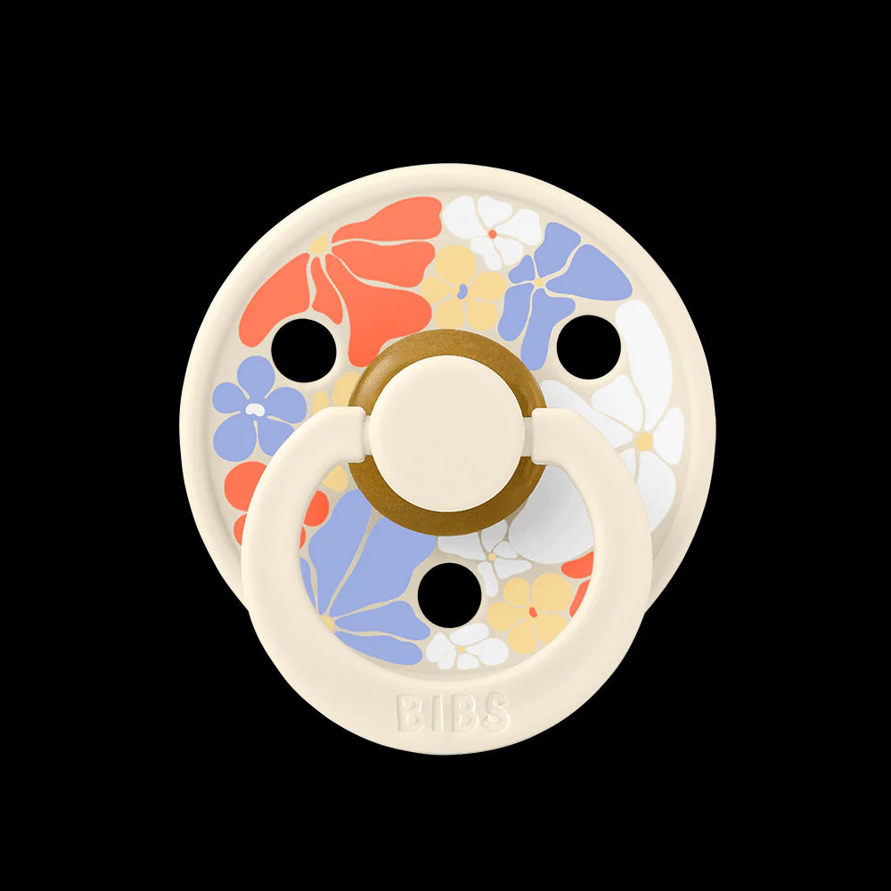 BIBS Pacifier Studio Colour Twin Pack Morning Bloom Latex - Ivory Mix | Pacifiers by  – ["BIBS","Not Personalised","Pacifier"] from BabyStuff.com.mt
