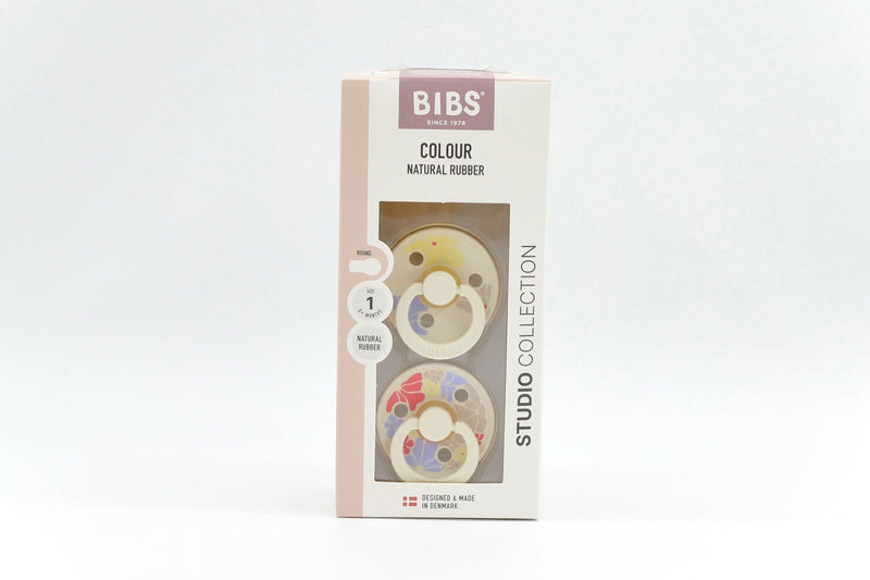 BIBS Pacifier Studio Colour Twin Pack Morning Bloom Latex - Ivory Mix | Pacifiers by  – ["BIBS","Not Personalised","Pacifier"] from BabyStuff.com.mt