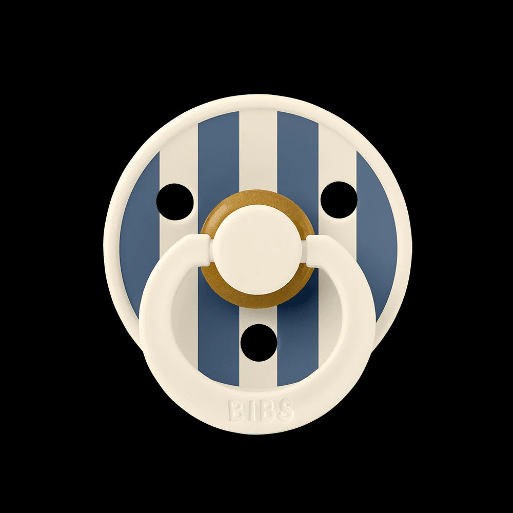 BIBS Pacifier Studio Colour Twin Pack Pin Latex - Ivory Steel Blue Mix | Pacifiers by  – ["BIBS","Not Personalised","Pacifier"] from BabyStuff.com.mt