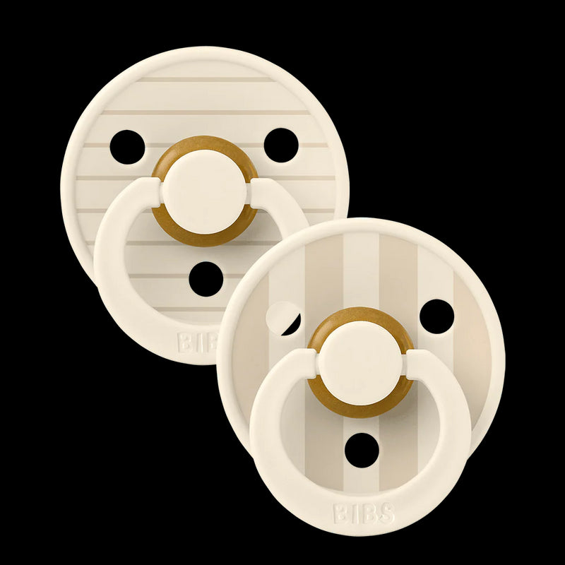 BIBS Pacifier Studio Colour Twin Pack pin Latex - Vanilla Ivory Mix | Pacifiers by  – ["BIBS","Not Personalised","Pacifier"] from BabyStuff.com.mt