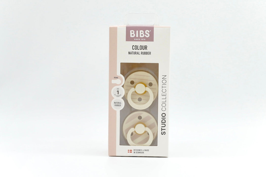 BIBS Pacifier Studio Colour Twin Pack pin Latex - Vanilla Ivory Mix | Pacifiers by  – ["BIBS","Not Personalised","Pacifier"] from BabyStuff.com.mt
