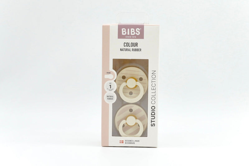 BIBS Pacifier Studio Colour Twin Pack pin Latex - Vanilla Ivory Mix | Pacifiers by  – ["BIBS","Not Personalised","Pacifier"] from BabyStuff.com.mt