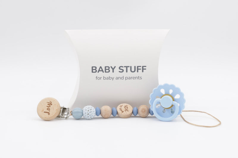 Cozy Knot Dummy with Chain | Dummy with Chains by  – ["Dummy with Chain","Personalised"] from BabyStuff.com.mt